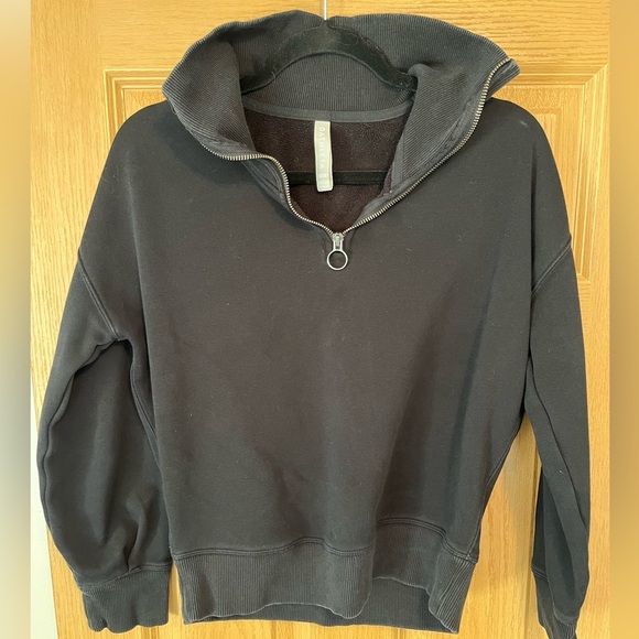 Athleta Top Cozy Karma Quarter Zip Sweatshirt Pullover - Picture 3 of 10